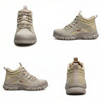 Safety shoes steel toe anti-puncture khaki lightweight work footwear