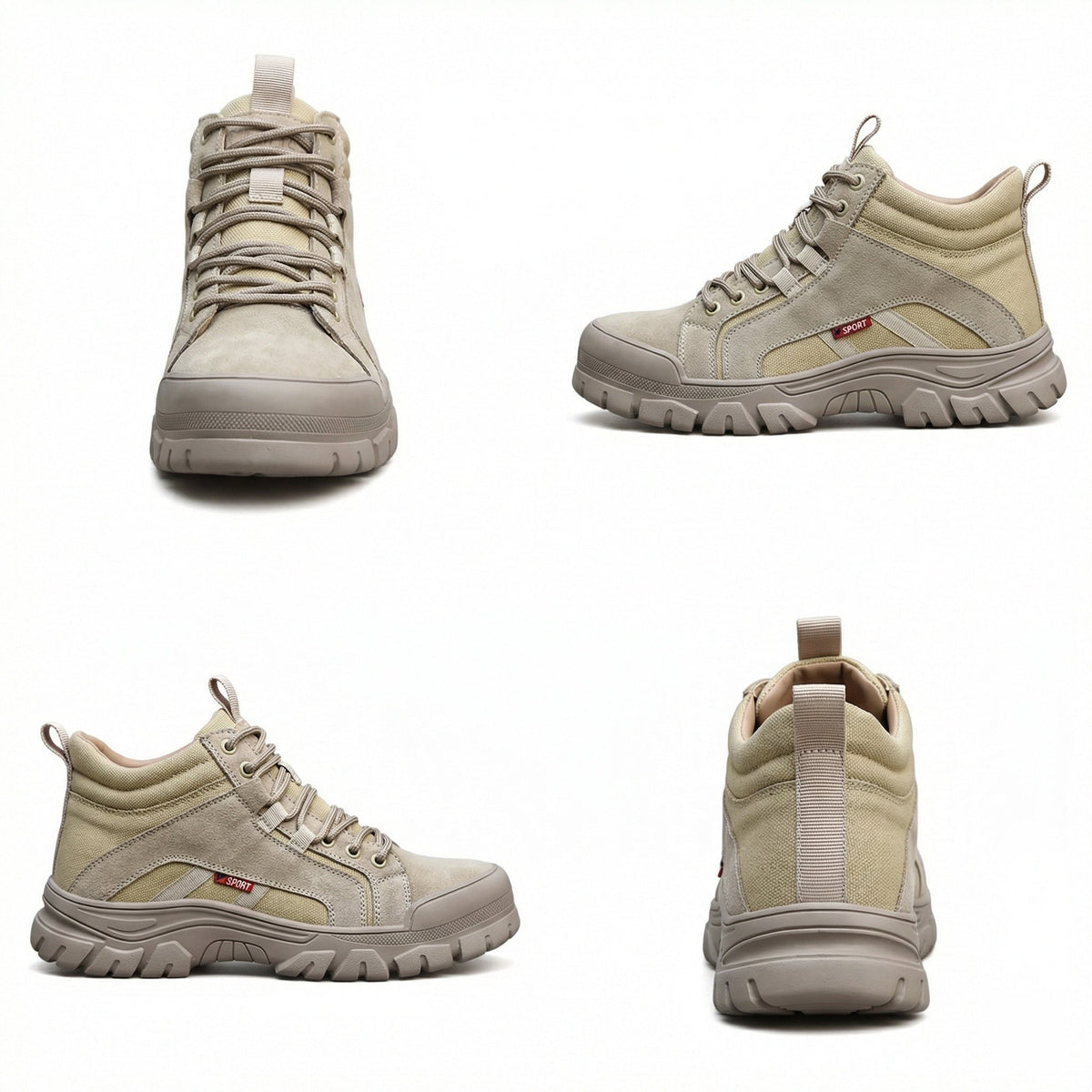 Safety shoes steel toe anti-puncture khaki lightweight work footwear
