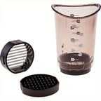 3-in-1 manual food chopper and vegetable slicer with carbon steel blades, compact BPA-free