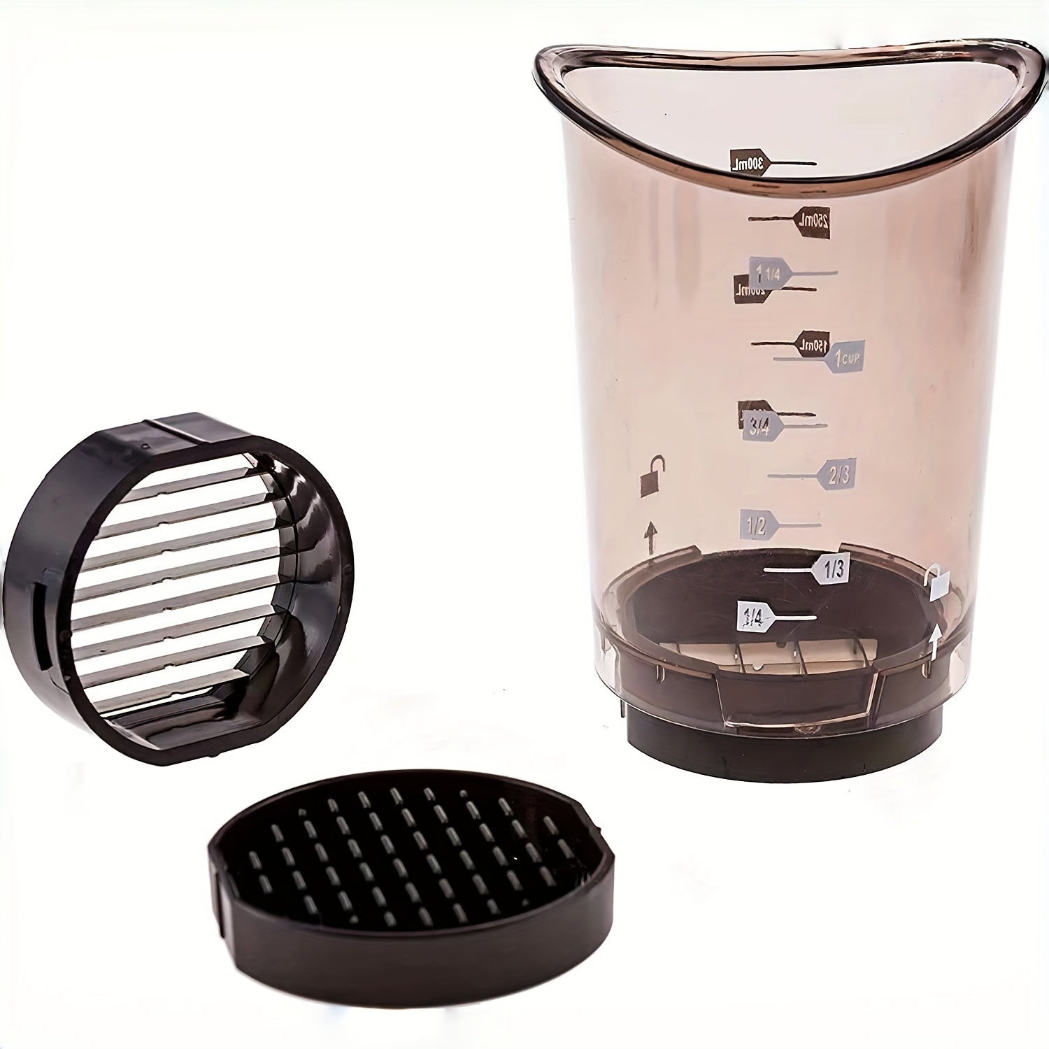 3-in-1 manual food chopper and vegetable slicer with carbon steel blades, compact BPA-free