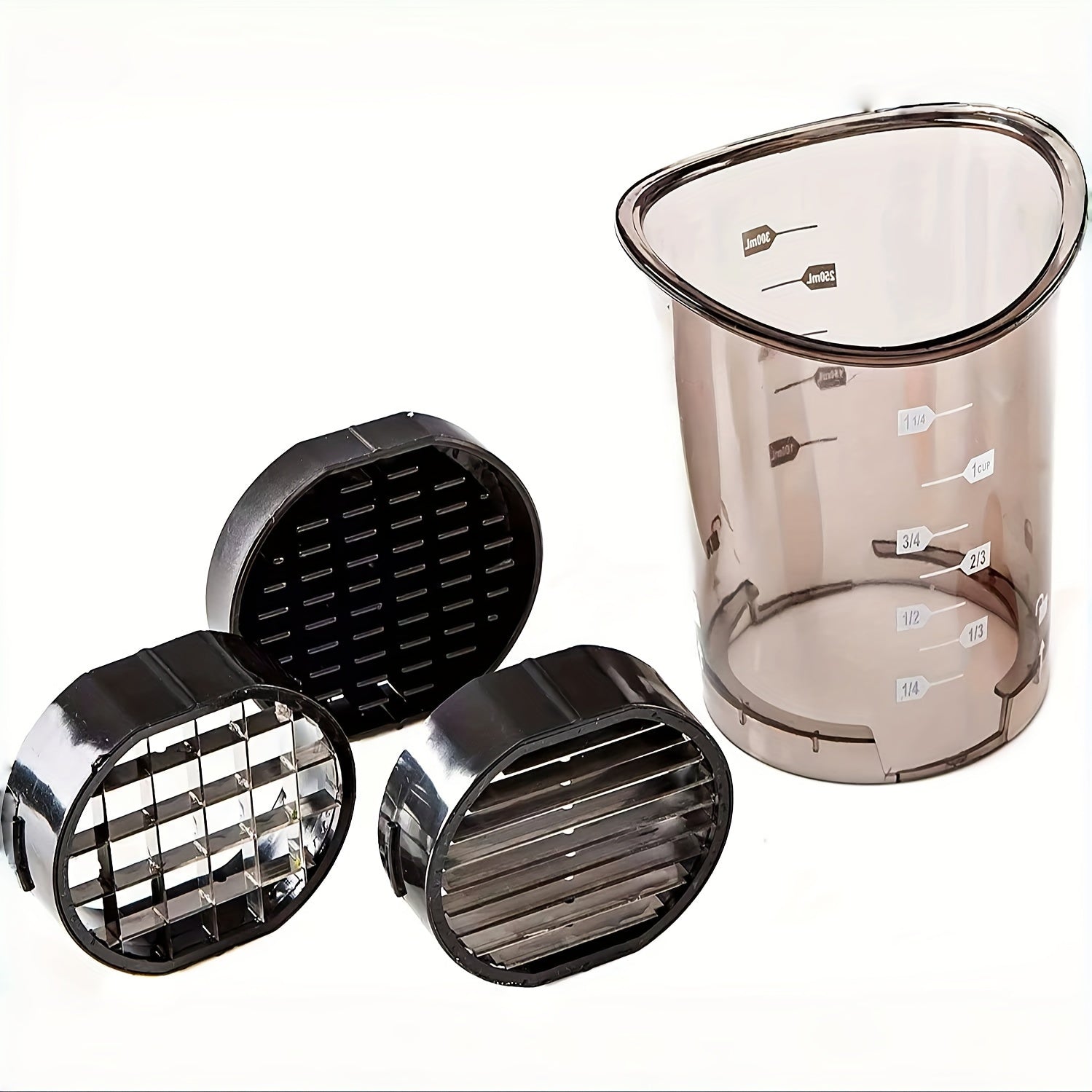 3-in-1 manual food chopper and vegetable slicer with carbon steel blades, compact BPA-free
