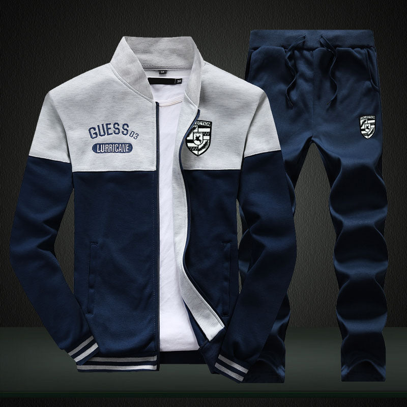 Men's Baseball Tracksuit Set | Blue & White, Sport Style