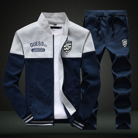 Men's Baseball Tracksuit Set | Blue & White, Sport Style