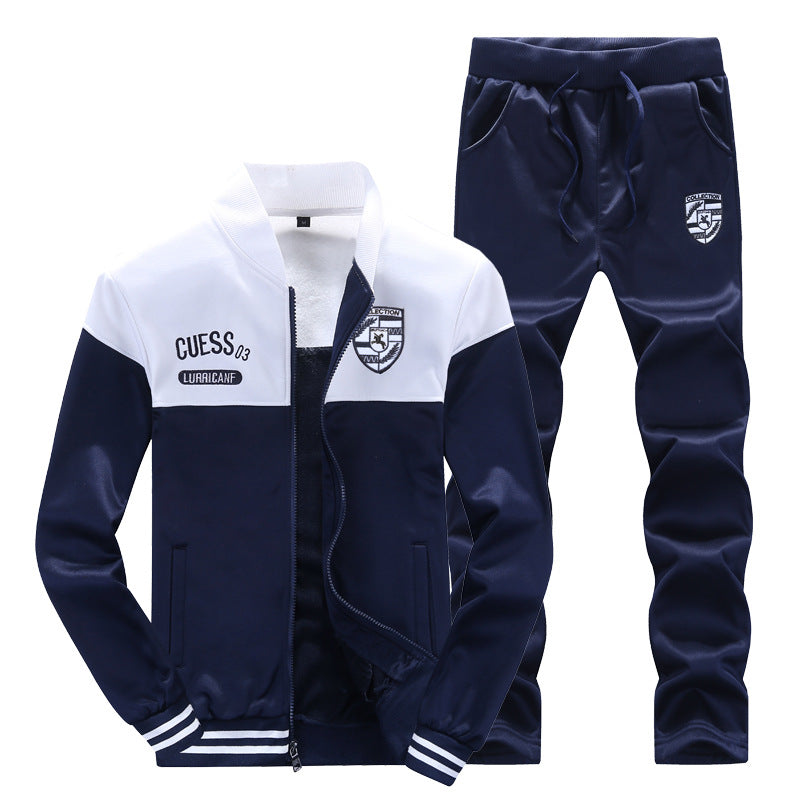 Men's Baseball Tracksuit Set | Blue & White, Sport Style