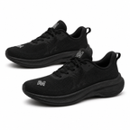 Men orthopedic sneakers wide toe box arch support breathable knit black