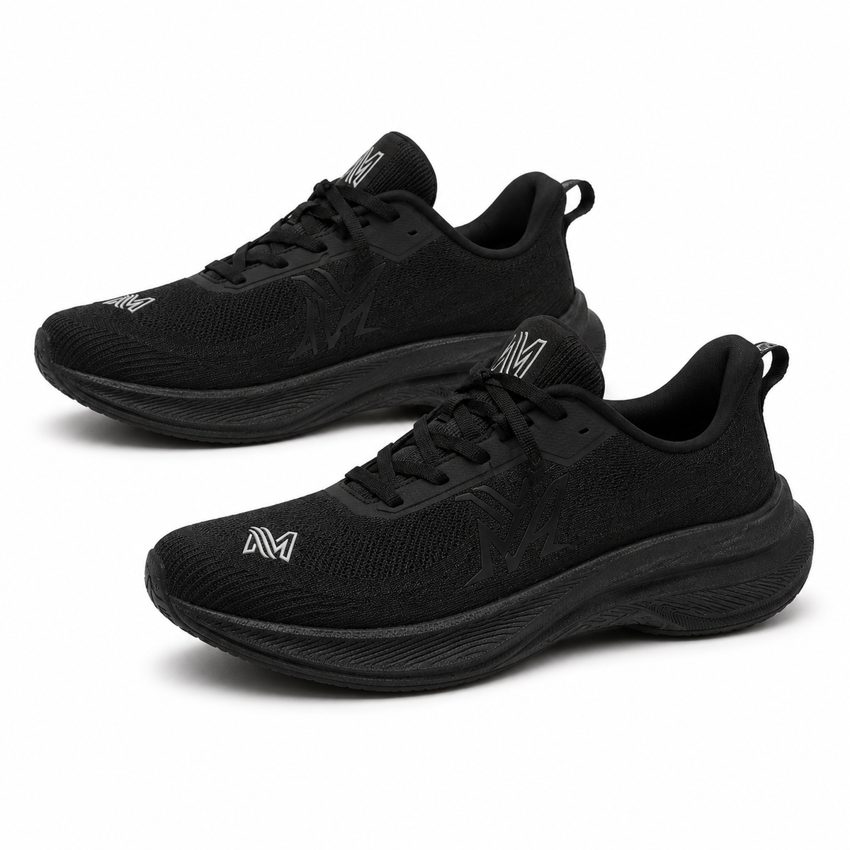 Men orthopedic sneakers wide toe box arch support breathable knit black