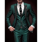 Men 3 piece suit set blazer waistcoat trousers tailored modern fit