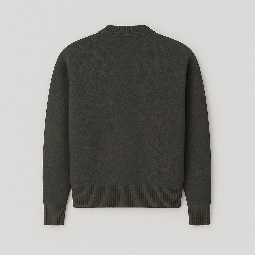 Women's oversized sweater with heart ace print and round neckline, all-season casual pullover