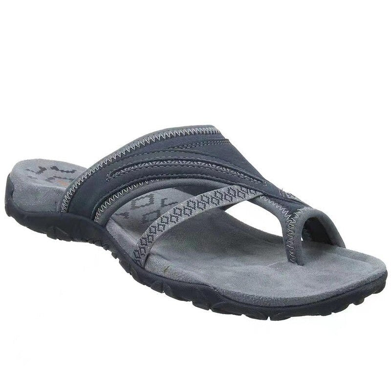 Orthopedic flip flops with arch support and nanofoam sole, women's summer sandals
