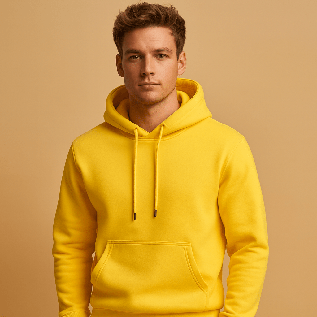 Men casual hoodie regular fit with drawstring hood and kangaroo pocket