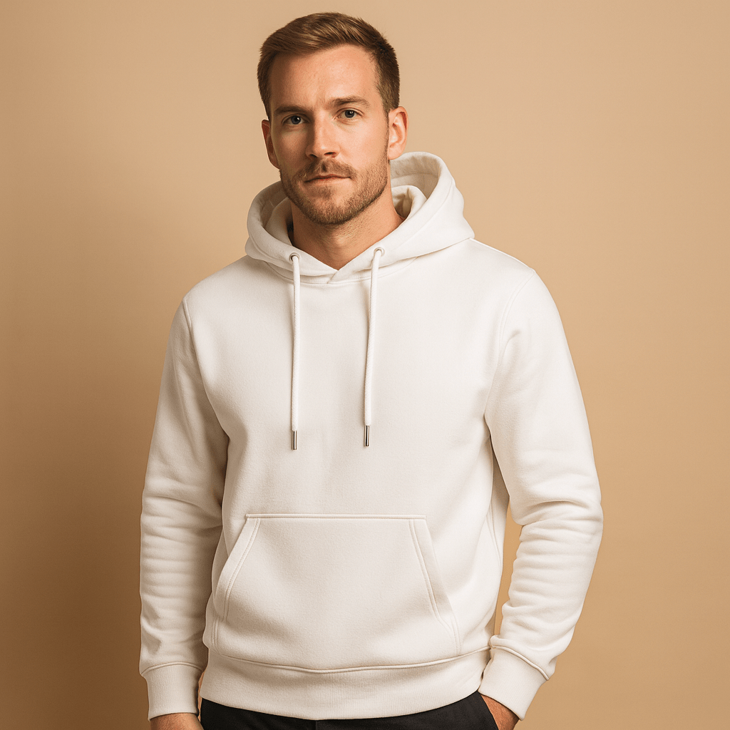 Men casual hoodie regular fit with drawstring hood and kangaroo pocket