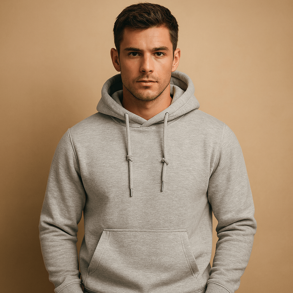 Men casual hoodie regular fit with drawstring hood and kangaroo pocket
