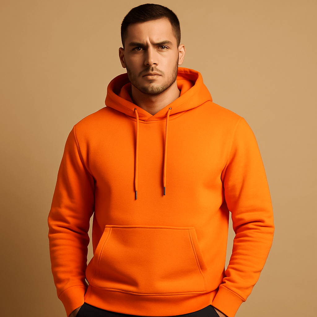 Men casual hoodie regular fit with drawstring hood and kangaroo pocket
