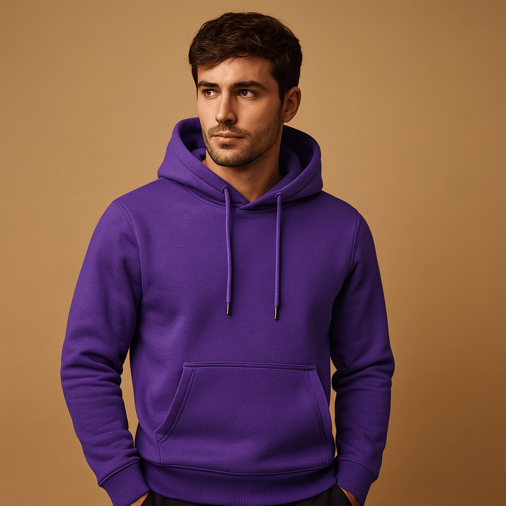 Men casual hoodie regular fit with drawstring hood and kangaroo pocket