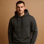 Men casual hoodie regular fit with drawstring hood and kangaroo pocket