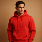 Men casual hoodie regular fit with drawstring hood and kangaroo pocket