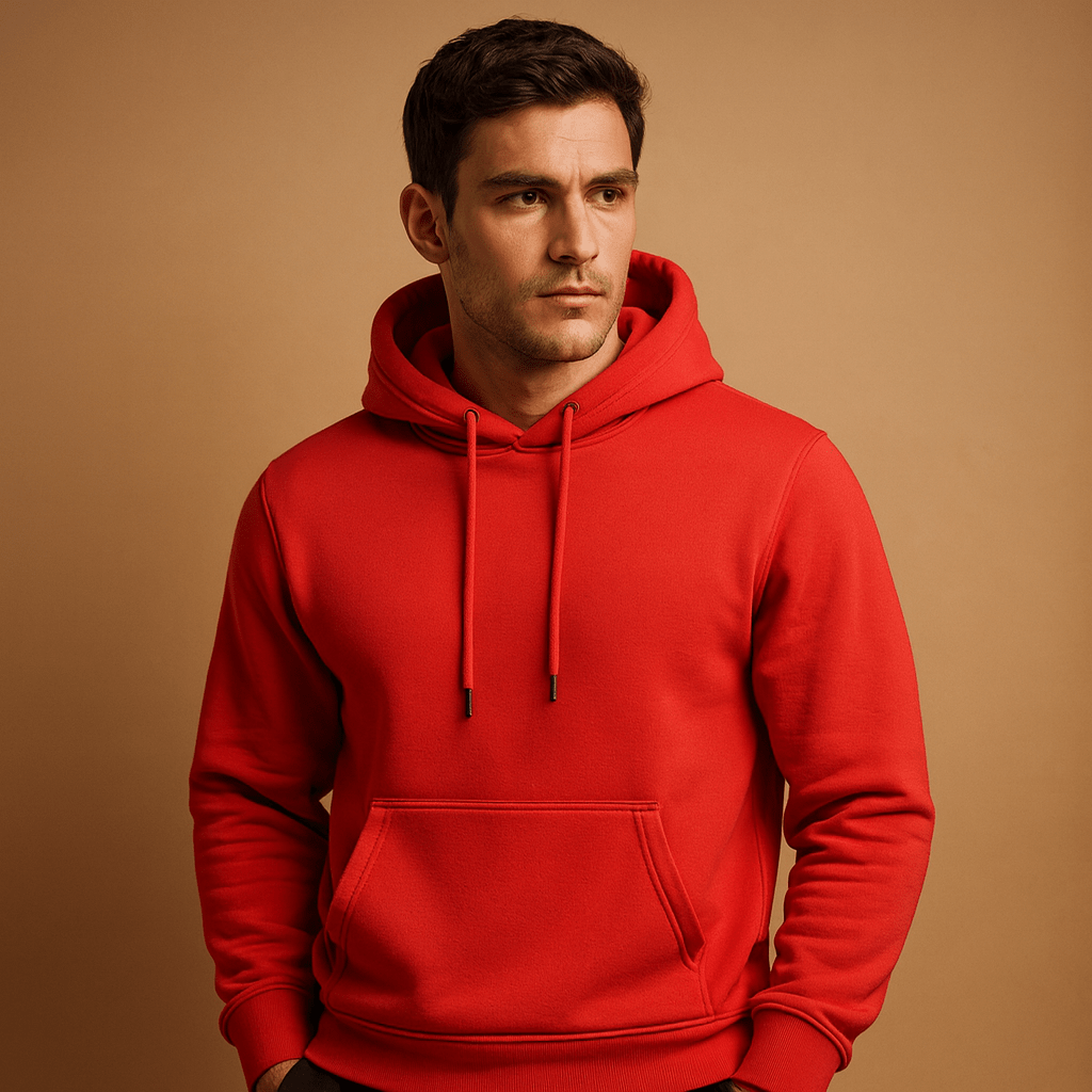 Men casual hoodie regular fit with drawstring hood and kangaroo pocket