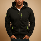 Men zip up hoodie regular fit with drawstring hood