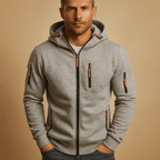 Men zip-up hoodie regular fit with adjustable hood available in multiple colours