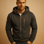 Men zip-up hoodie regular fit with adjustable hood available in multiple colours