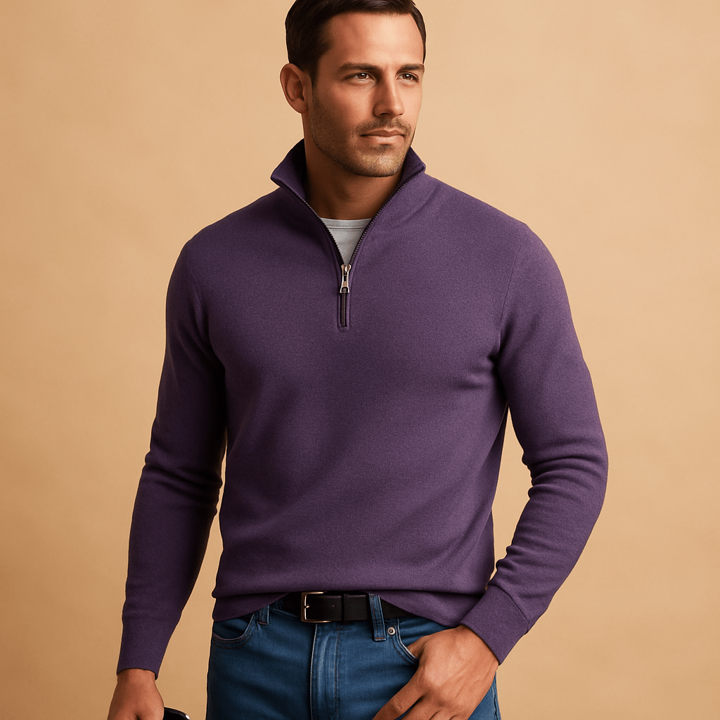 Men half zip pullover regular fit in multiple colours