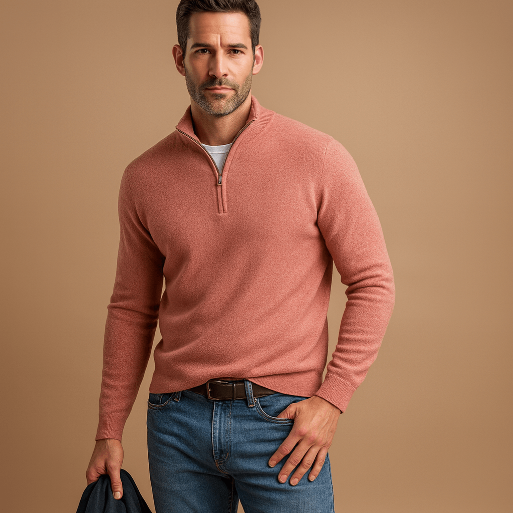 Men half zip pullover regular fit in multiple colours