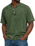 Men's short sleeve button-up casual shirt in multiple colors, straight fit