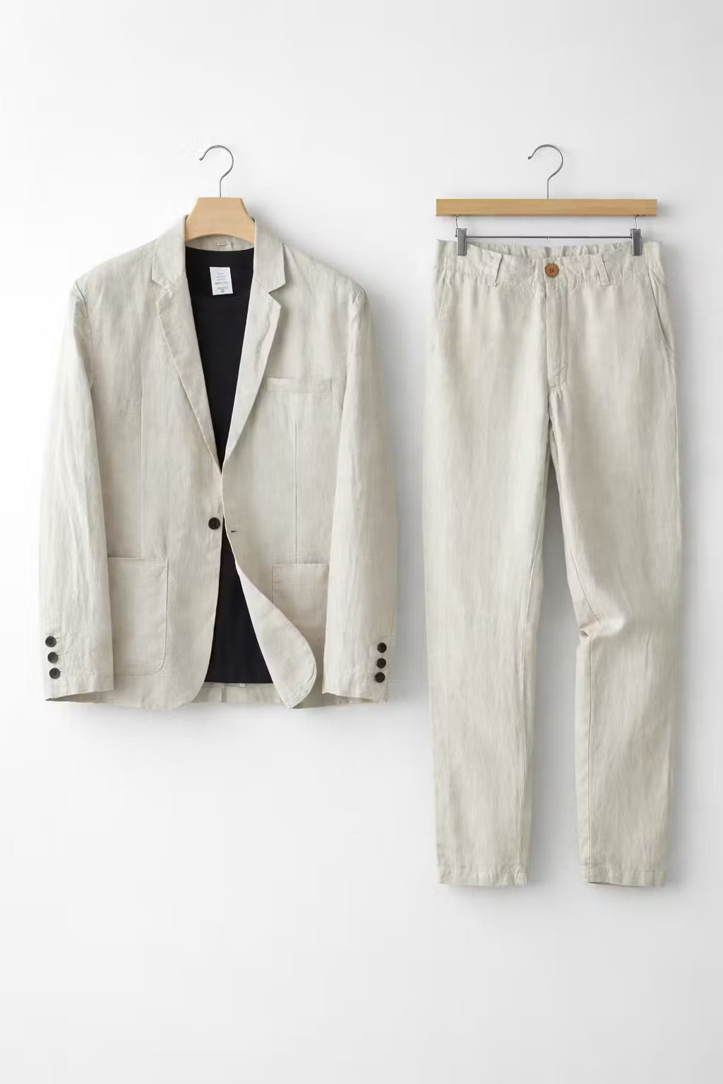 Men's linen suit set relaxed fit blazer and trousers, S to 4XL