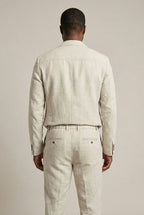 Men's linen suit set relaxed fit blazer and trousers, S to 4XL