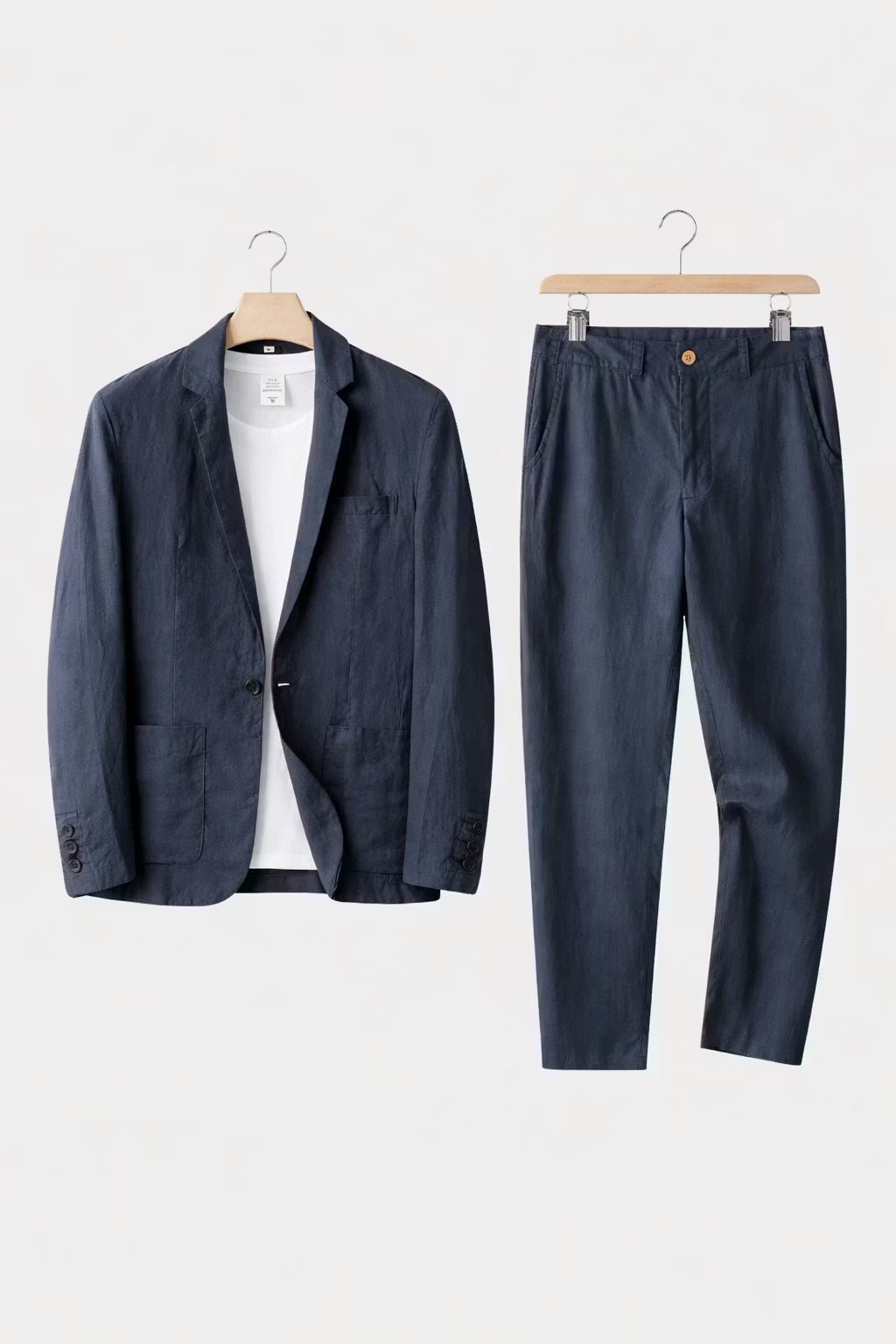 Men's linen suit set relaxed fit blazer and trousers, S to 4XL