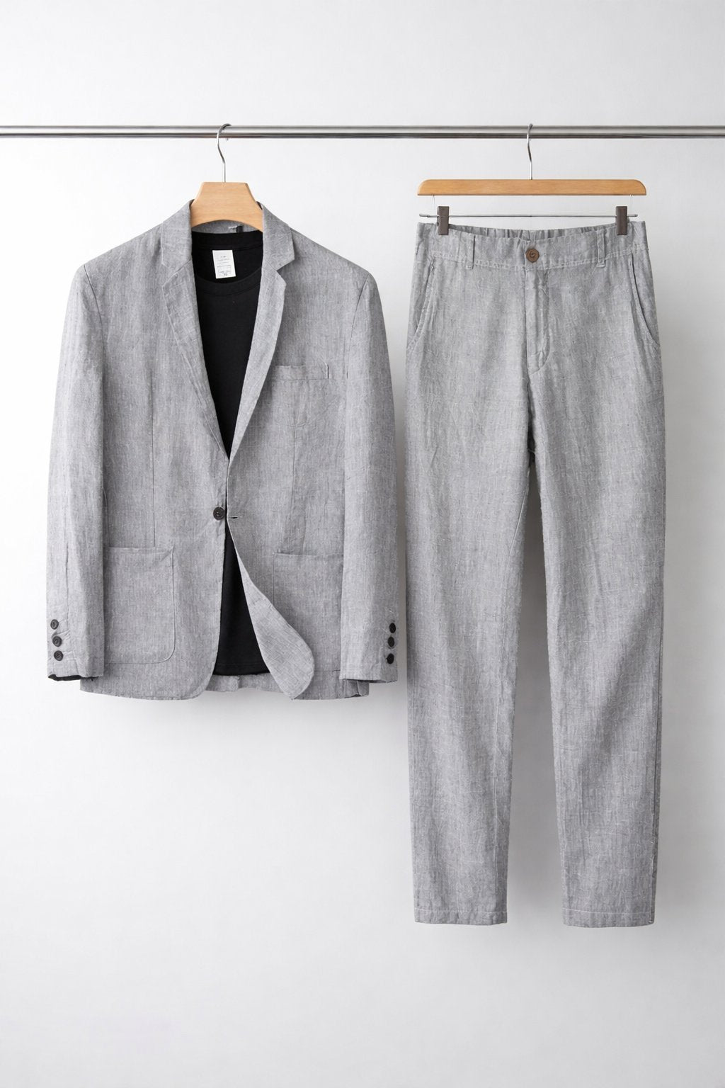 Men's linen suit set relaxed fit blazer and trousers, S to 4XL