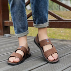 Sandálias Masculinas | Tiras Largas, Couro | Conforto Ortopédico