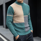 Men soft knit sweater regular fit in grey-green black khaki and white