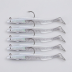 Soft plastic swimbait with lead jig head for bass and pike fishing