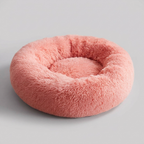 Anti-anxiety calming dog bed faux shag nest raised edges multiple sizes