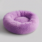 Anti-anxiety calming dog bed faux shag nest raised edges multiple sizes