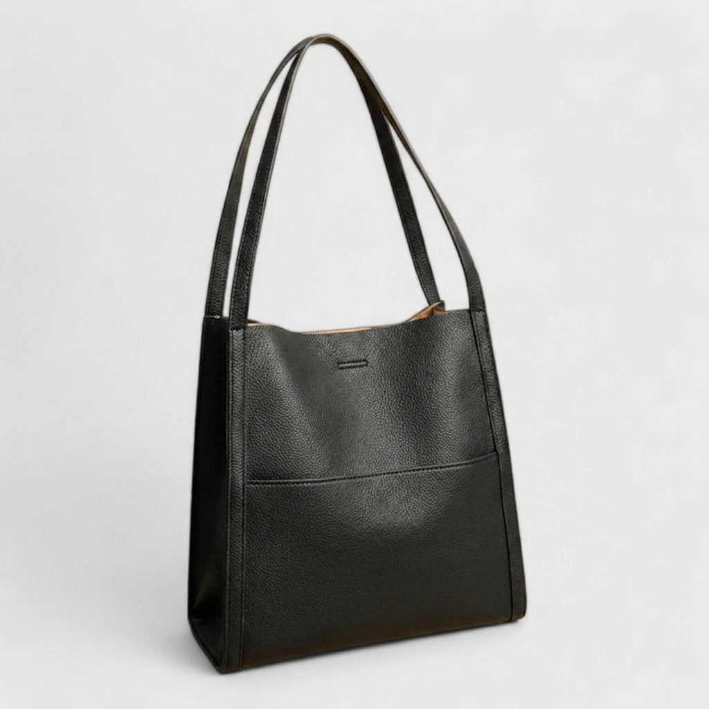 Structured handbag women's shoulder bag with zip top and tassel detail