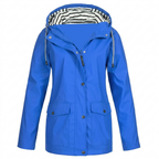 Women hooded water-resistant windproof jacket lightweight polyester