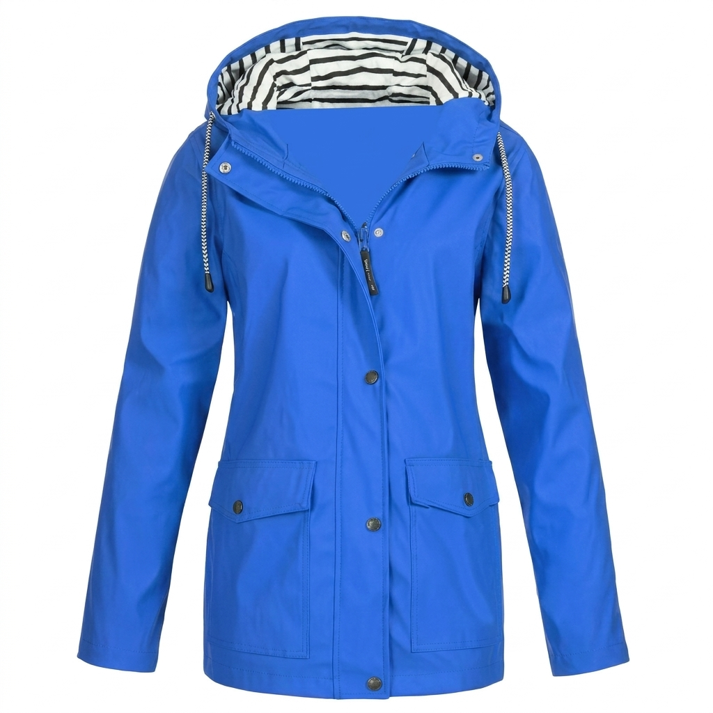 Women hooded water-resistant windproof jacket lightweight polyester