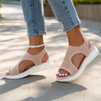 Women's arch support sandals with breathable mesh upper and contoured footbed
