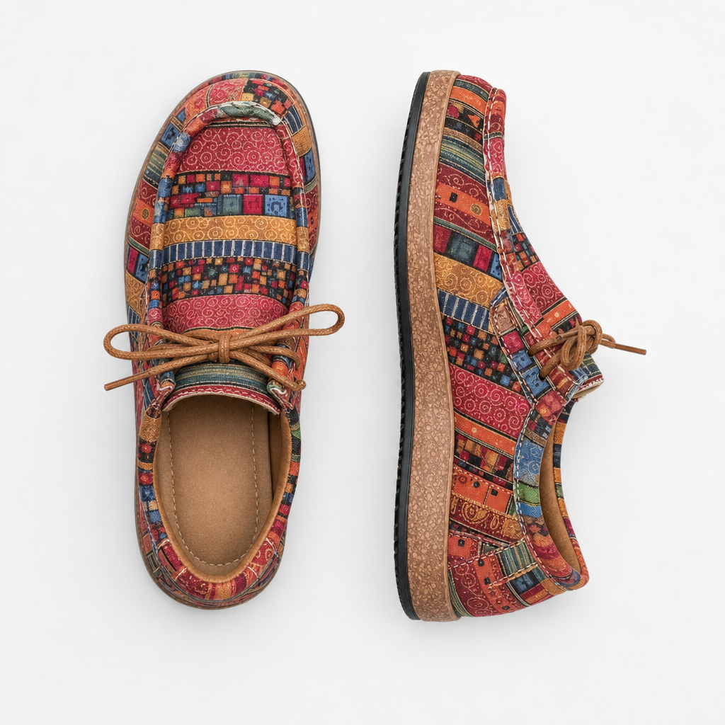 Men's orthopedic sneakers with cushioned sole and patterned upper, available in 4 colours