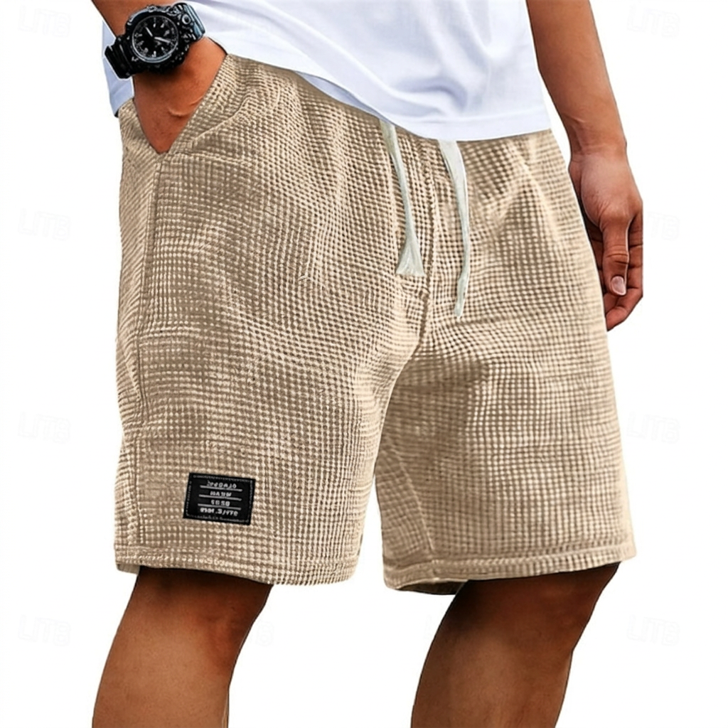 Women Shorts Casual Waffle Textured Lightweight Breathable Fabric