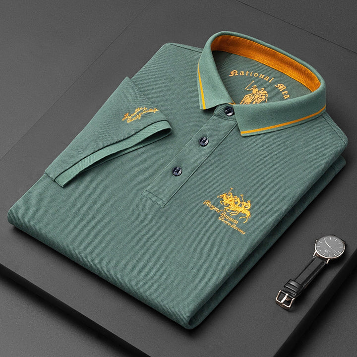 Polo Shirt Men Short Sleeve Collared Top Soft Comfort Menswear
