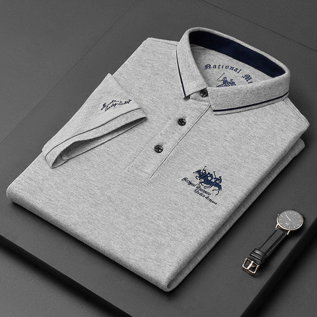 Polo Shirt Men Short Sleeve Collared Top Soft Comfort Menswear