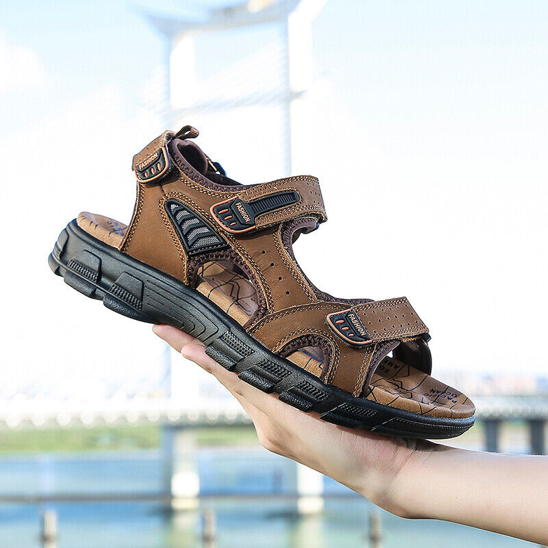 Supportive sandals for men and women with arch support and adjustable hook-and-loop strap