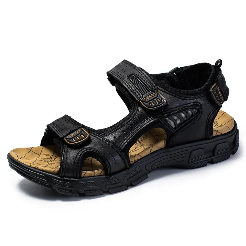 Supportive sandals for men and women with arch support and adjustable hook-and-loop strap