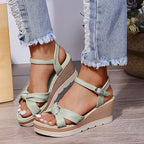 Women Wedge Sandals Cross Strap Open Toe Lightweight Comfort Heel