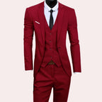 Men's 3-piece suit slim fit blazer vest trousers formal occasion