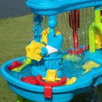 Sand and water table for kids, 3-in-1 outdoor play with tool-free assembly