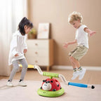 3-in-1 kids activity toy with jumping pad, ring toss and rocket launcher for ages 2+